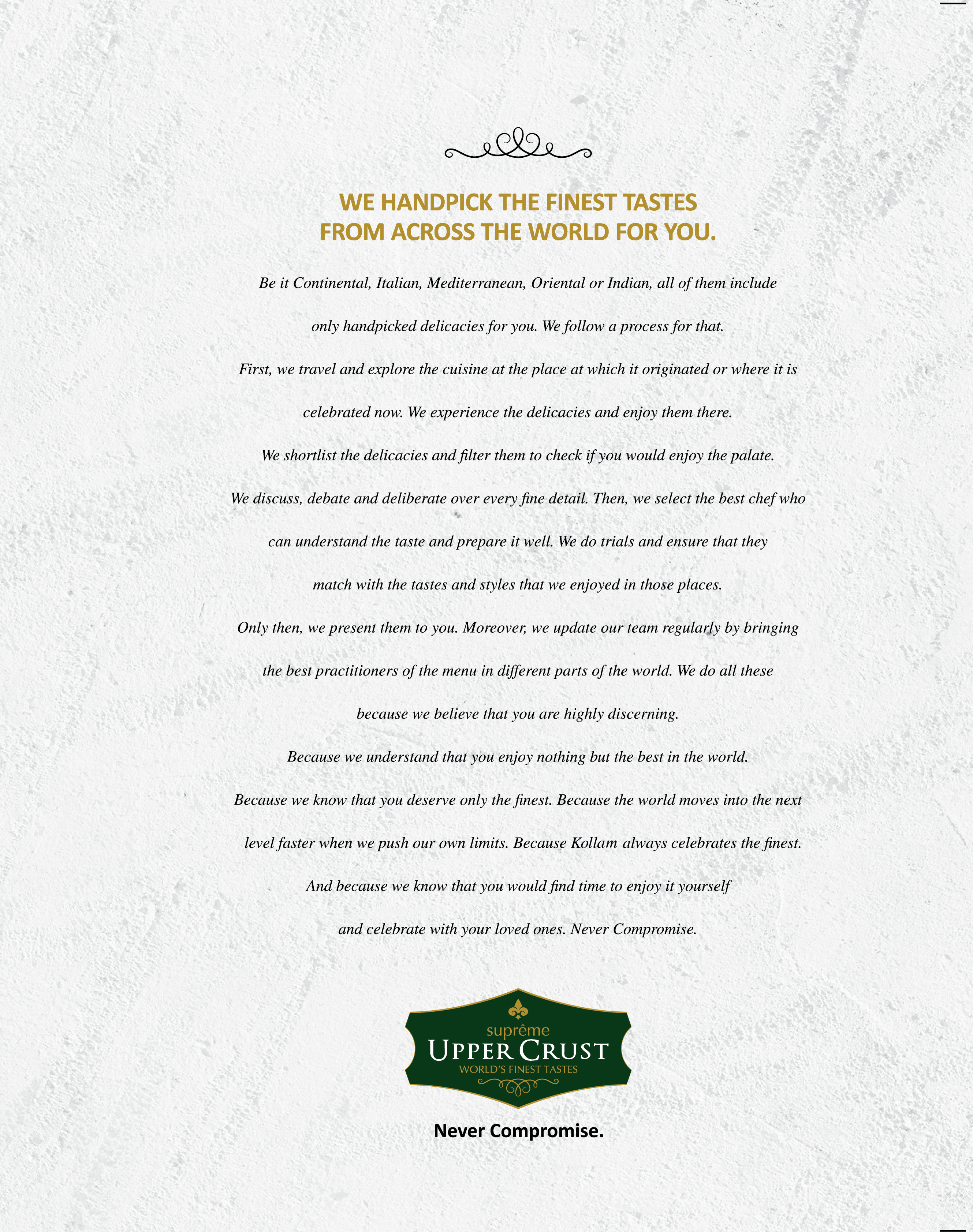 UpperCrust menu