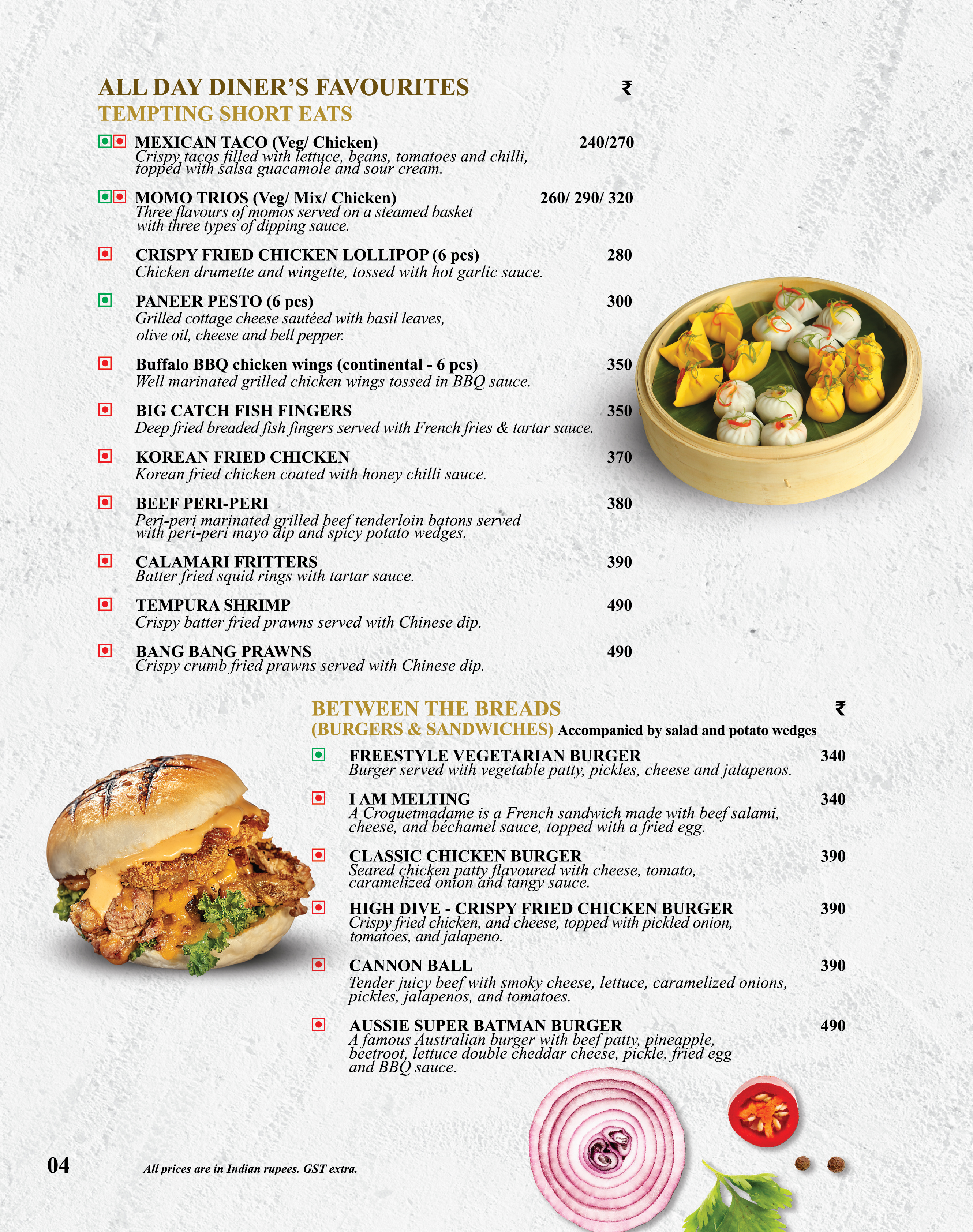 UpperCrust menu